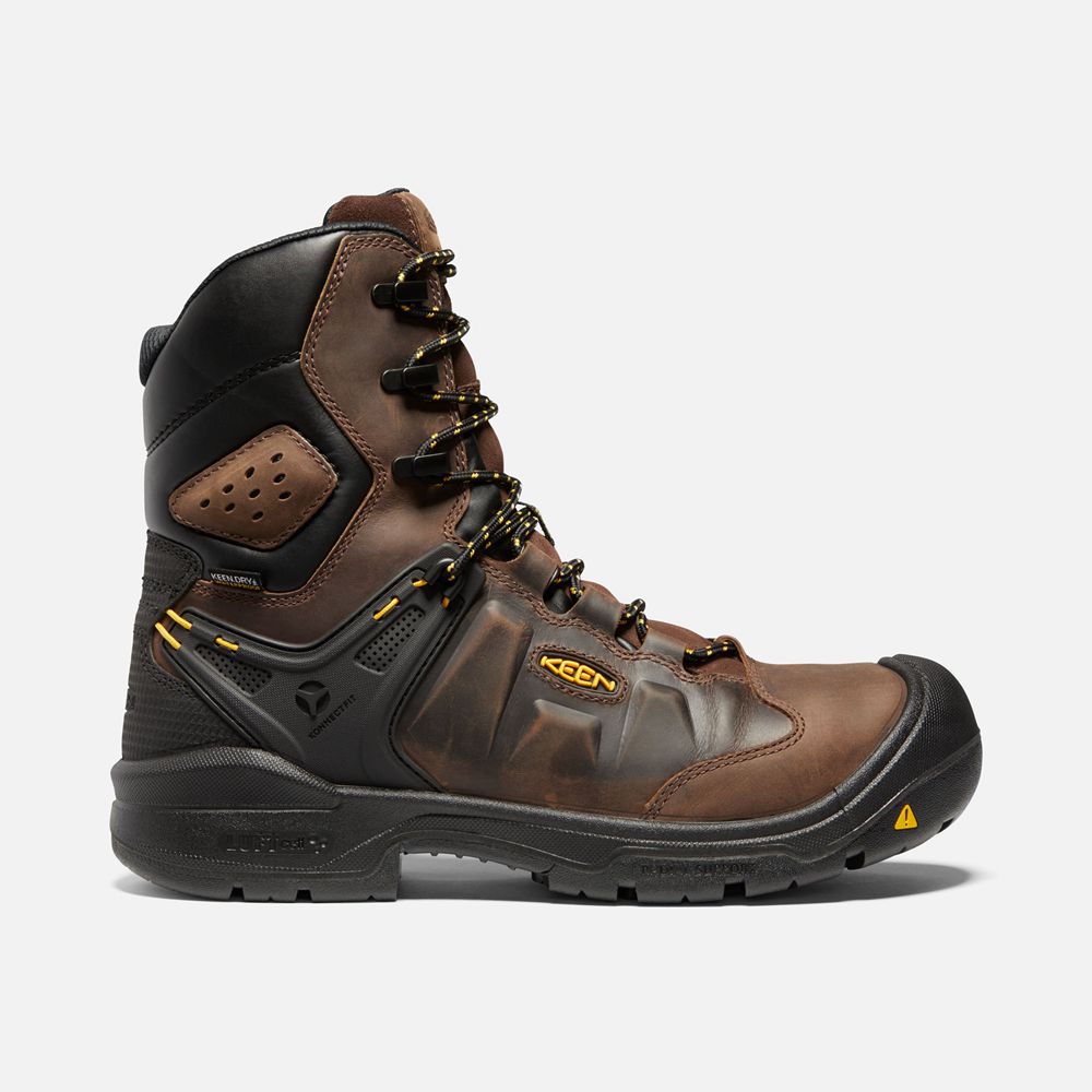 Keen Trekking Bot Erkek Kahverengi - Dover 8" Insulated Waterproof (Carbon-Fiber Toe) - Türkiye HRZV